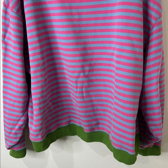 NATURAL LIFE Pink & Blue Striped Sweatshirt with Green Trim - Picture 10 of 15
